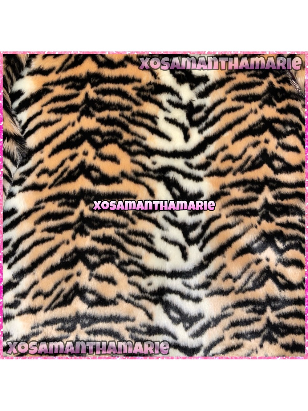 VS PINK Rare Y2K Vtg Sequin Bling Tiger Print Faux Fur Hoodie Jacket - Picture 6 of 14
